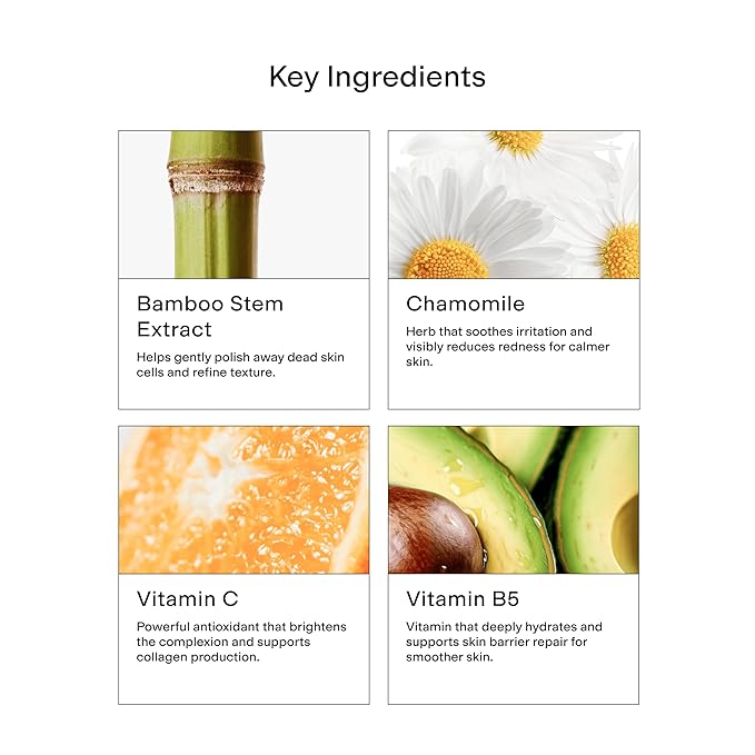 CLEARSTEM - VITAMINSCRUB - Antioxidant-Infused Scrub Cleanser - Exfoliating Face Wash + Body Scrub - Vitamin C, Hemp, Bamboo - Skin Care Products - Gluten Free, Cruelty Free - 6 fl oz / 180ml