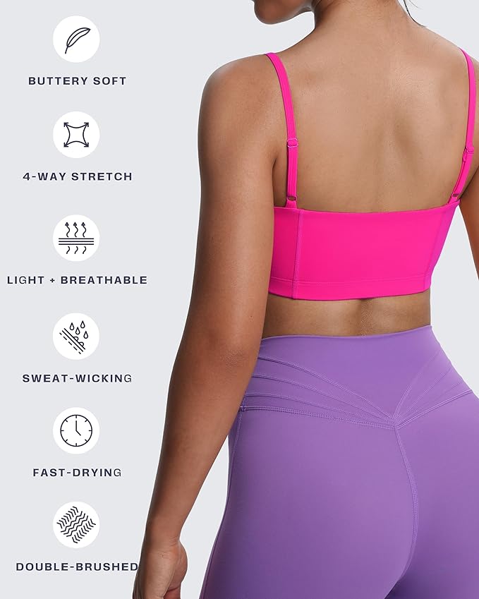 Aoxjox Women's Workout Bandeau Bras Training Fitness Running Yoga Crop Tank