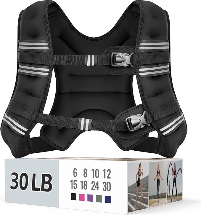 Weighted Vest for Women & Men with Reflective Stripe and Adjustable Buckle, Comfortable & Durable Rucking Vest for Walking, Running & Strength Training