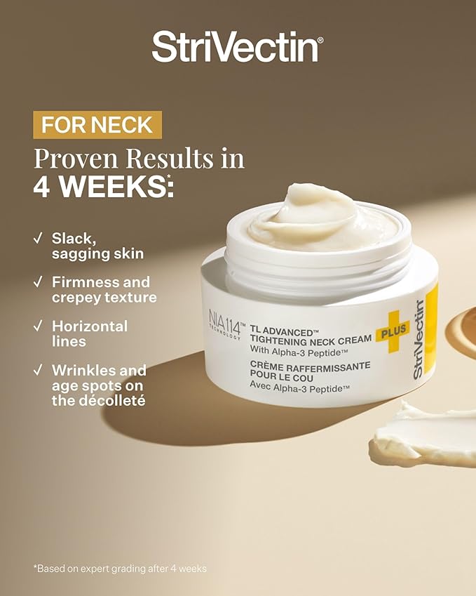 StriVectin TL Advanced Tightening Neck Cream PLUS - 3.4 oz - Tighten and Lift Neck Cream, Visibly Reduces Sagging and Crepey Skin, Improves Décolleté Lines and Wrinkles for Smooth, Youthful Skin