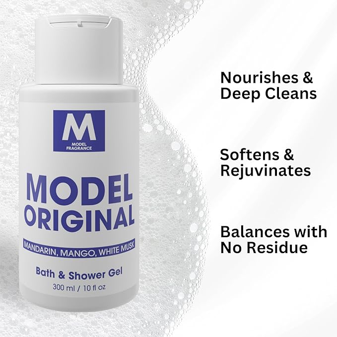 Model Original Gourmand Body Gel | Mango, Mandarin, and White Musk | Hydrating, Nourishing, and Refreshing Shower Gel | Scented Spa Products | Premium Body Cream for Clean, Soft Skin