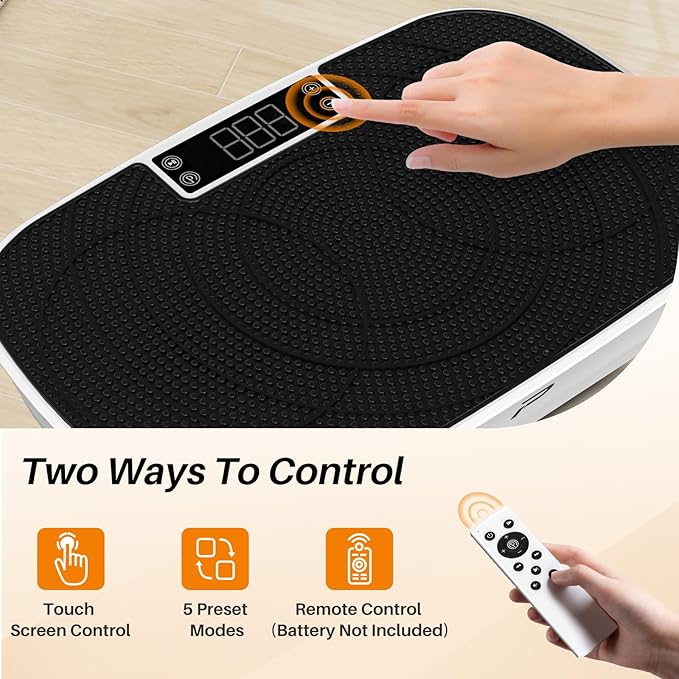 Vibration Plate Exercise Machine - 99 Speeds, 400LBS Capacity Quiet Whole Body Vibration Platform for Weight Loss & Lymphatic Drainage with Bluetooth Music, Remote & Touchscreen Control