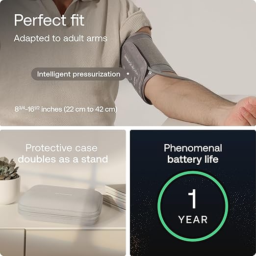 Withings BPM Vision – Smart Arm Blood Pressure Monitor | FDA-Cleared | Easy-to-use, Accurate Systolic & Diastolic Measurements, Wide Range Cuff | Wi-Fi & Bluetooth | iOS & Android | FSA/HSA
