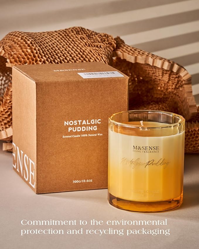 M&SENSE Midnight Pomegranate Scented Candles for Home, 10.6oz 60 Hours Natural Soy Wax Clean Burning Aromatherapy Candle for Thanksgiving Christmas Home Decor