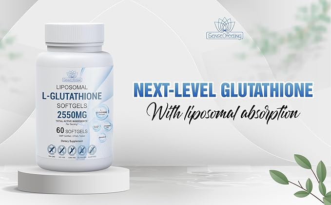 Liposomal L-Glutathione Softgels – High-Potency Antioxidant Supplement with Collagen, Resveratrol & Hyaluronic Acid – Supports Skin Health & Overall Wellness – 2250mg Active Ingredients 60 Softgels