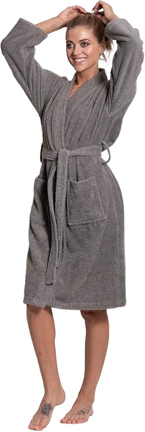 Turkuoise Soft & Absorbent Towel Robe, 100% Cotton Turkish Terry Cloth Kimono Bathrobes for Women
