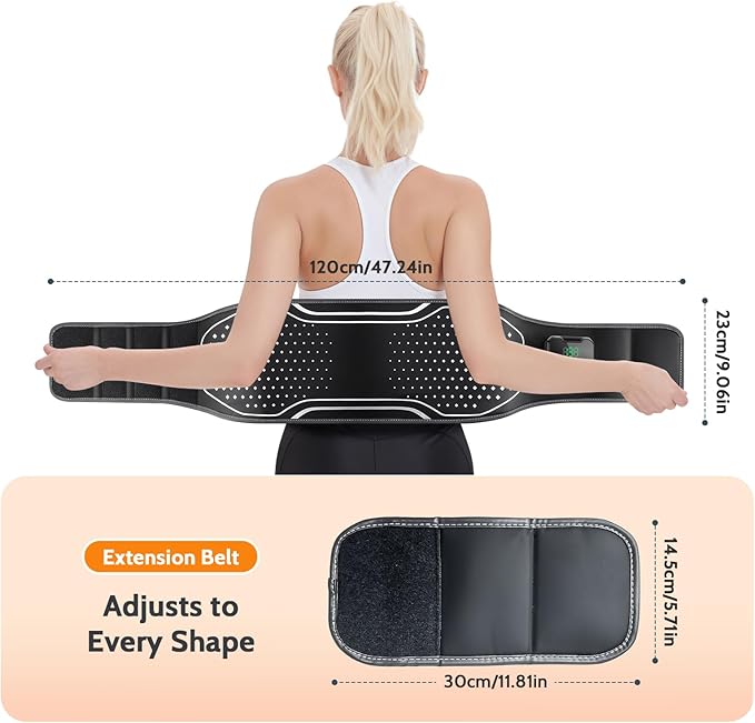 Cordless Heated Lower Back Massager,Heating Pad for Pain Relief,Inflatable Lumbar Belt Massager with 3 Vibration and 4 Heat,3 Airbag,Deep Tissue Air Compression & Vibration Therapy,Gifts for Men Women