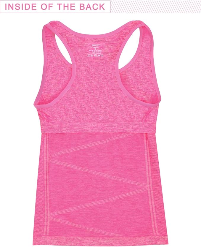 Disbest Yoga Tank Top, Women's Performance Stretchy Quick Dry Sports Workout Running Top Vest with Removable Pads