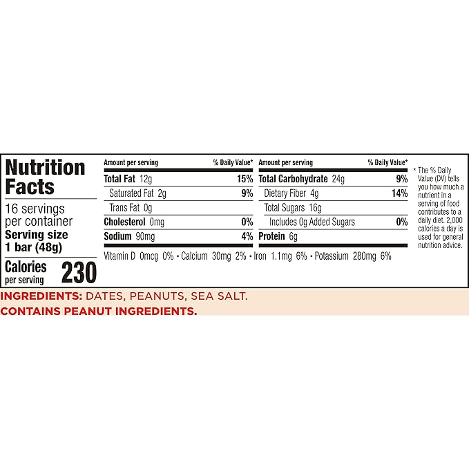 Larabar Peanut Butter Cookie, Gluten Free Vegan Fruit & Nut Bar, 16 Ct, 27.2 OZ