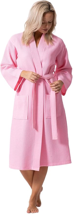 Waffle Knit Lightweight Kimono Spa & Bath Robes for Women - Quick Dry - Soft