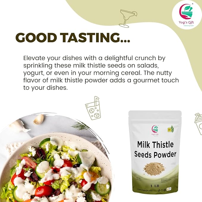 Milk Thistle Seed Powder 1 LB | Rich in Silymarin | by Yogi's Giftยฎ