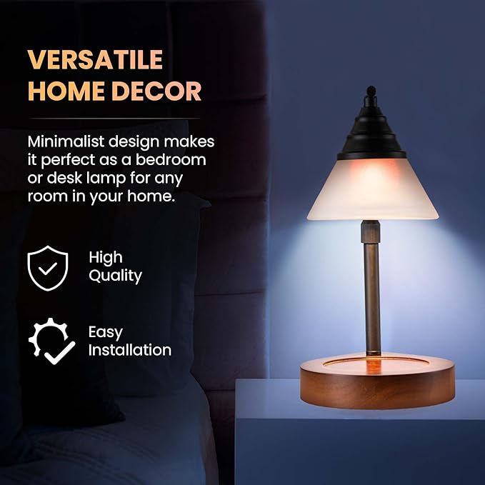 Candle Warmer Lamp New Modern Teardrop Style (4 Bulbs, Dimmer/Timer, Adjustable Pole, USB A&C Charging Ports)-Soft Brightness-Creates Ambience-Giftbox Included