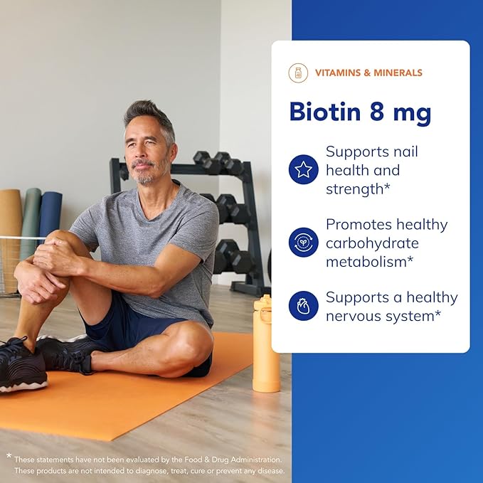 Pure Encapsulations Biotin 8 mg - B Vitamin Supplement to Aid Stress Relief, Hair, Skin & Nail Strengthening, Metabolism, Carbohydrate Support & Nervous System* - with Premium Biotin - 60 Capsules