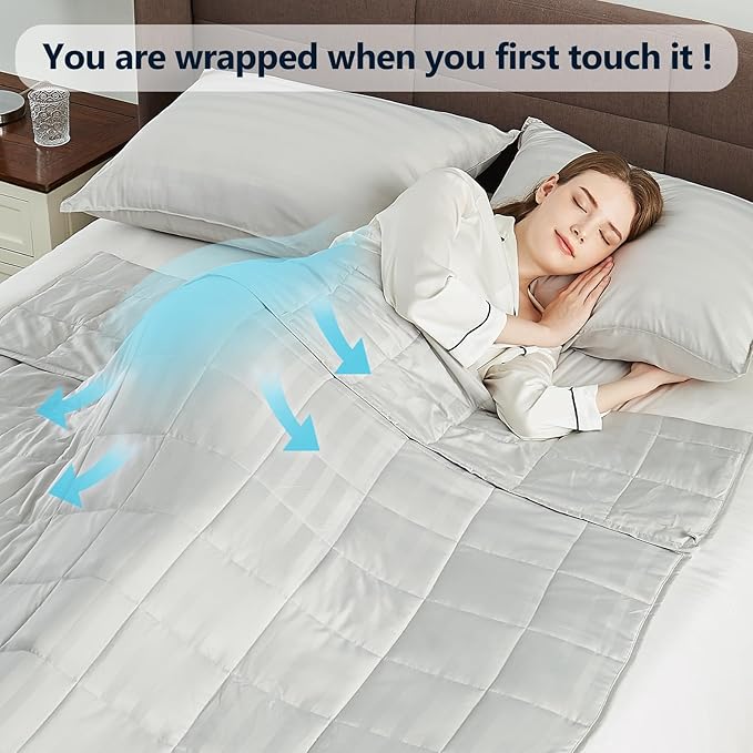 Weighted Blanket Kids (36"x48" 5lbs),Ultra Soft and Cozy Cooling Weighted Blanket Kids,Heavy Blanket with Machine Washable Soft Blanket, Light Grey