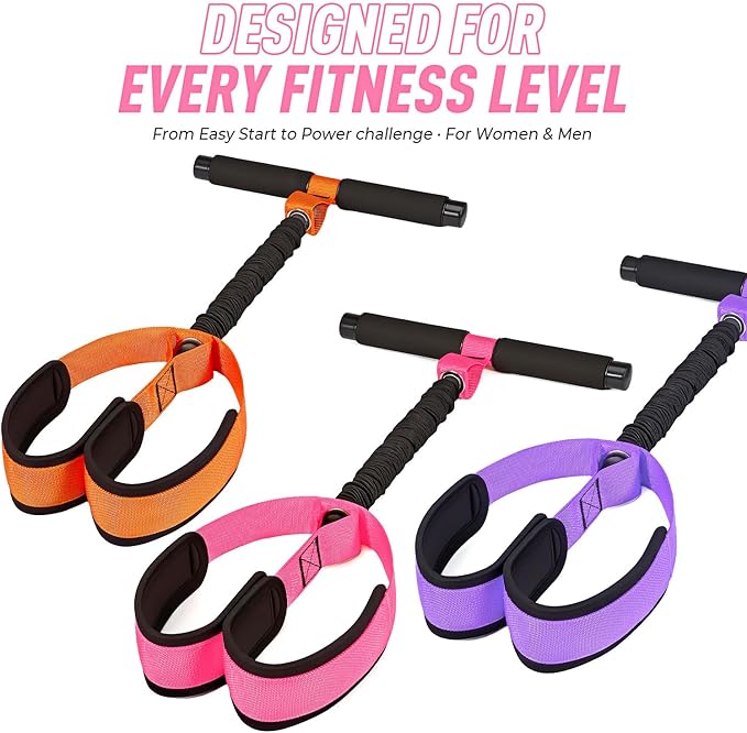 Upgraded Durable Pedal Resistance Band with Handle, Thickened Latex Tubes and Soft Foam Fabric Foot Pedal, Sit Up Exercise Equipment for Abdomen, Waist, Arm, Core/ABS, Leg, Physical Therapy