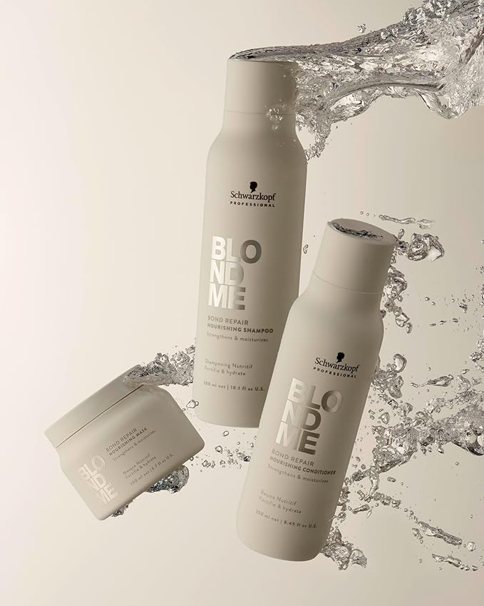 BlondMe Bond Repair Nourishing Shampoo for Blonde Hair, 10.1 Fl Oz | Adds Moisture and Softness | Strengthens, Repairs, & Prevents Breakage |For Blonde, Lightened, & Grey Hair