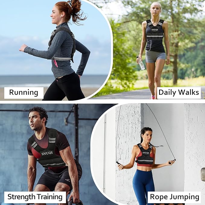 Adjustable Weighted Vest for Men and Women 4-10lbs/9-18lbs/20-32lbs Weighted Vest with 6 Ironsand Weights for Home Workouts Adjustable Body Weight Vest Exercise Set for Cardio and Strength Training