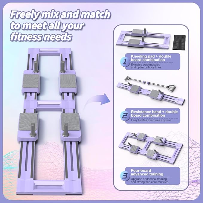 Pilates Equipment,Pilates Board,Multifunctional Abdominal Plate, Detachable Ab Trainer Machine with Anti-Slip and Quiet Design, Portable for Core Workouts, Home Fitness Equipment
