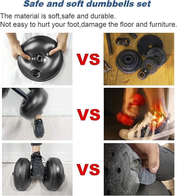Water Filled Dumbbells Set - Water Filled Weights - Portable Travel Weights - Weights Adjustable Dumbbells - Portable Fitness Equipment - Strength Training - Fitness and Shaping