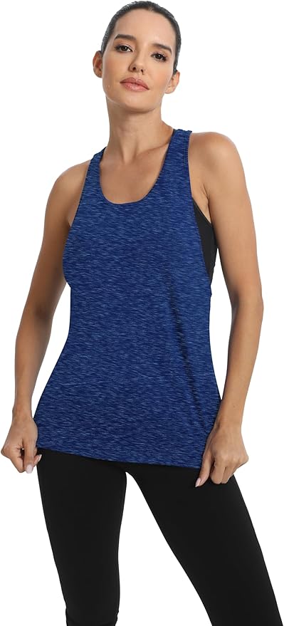 ICTIVE Workout Tops for Women Sleeveless Open Back Muscle Racerback Exercise Tank Shirts