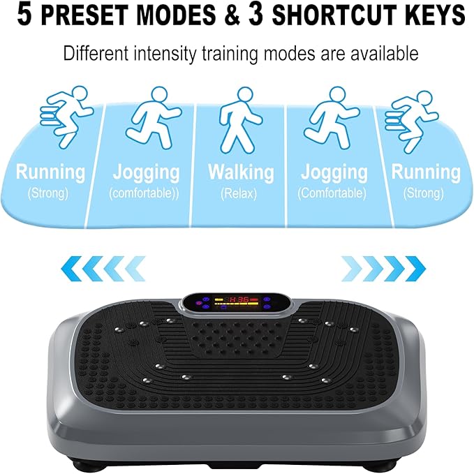 HOTSWEAT Vibration Plate Exercise Machine for Lymphatic Drainage, Power Plate Vibrating Platform, Shaker for Weight Loss, Exercise Board with 120 Levels for Home Gym