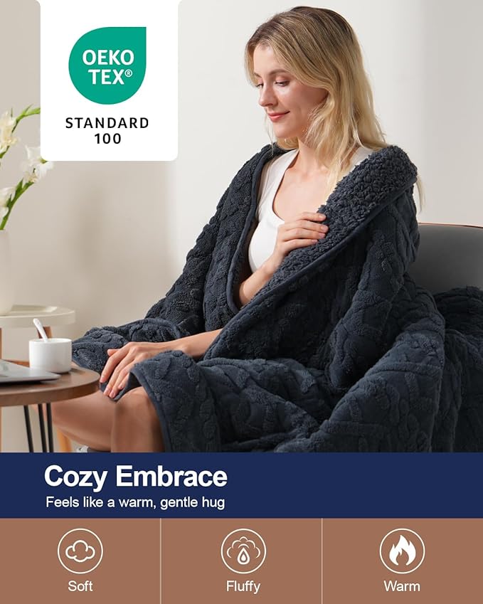Super Fuzzy Soft Sherpa Fleece Weighted Blanket, 15 lbs Dual Sided Fluffy Heavy Weighted Blankets for Adults - No Bunching with Double Layers of Soft Inner Lining (48"x 72", 15 Pounds)