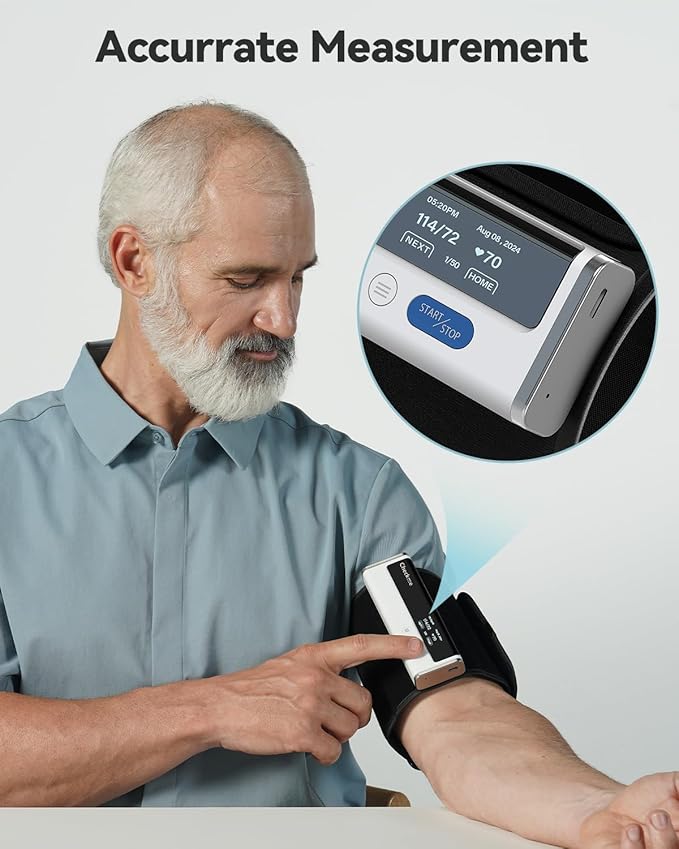 Checkme BP2A Blood Pressure Monitor for Home Use Upper Arm - Bluetooth BP Machine Cuff, Accurate Digital Readings in 30 Seconds, Unlimited Data Stored in App for iOS & Android