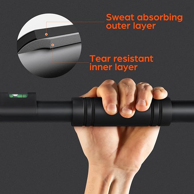 Pull Up Bar Indoor Chin Up Bar for Doorway Body Workout - Locking Mechanism Non-slip Adjustable 25.59-39.37 Width without Screws Max Load 440lbs