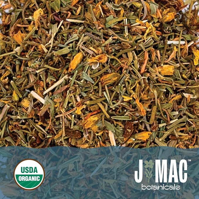 J Mac Botanicals, Organic St John's Wort (16 oz) Hypericum perforatum Loose Leaf Herbal Tea