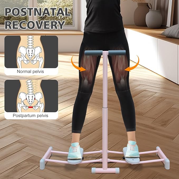 Foldable Leg Exercise Machine,Height Adjustable Resistance Bands Machine Exercise Equipment for Leg Pelvic Floor Muscle Workout,Core Strength Training for Home