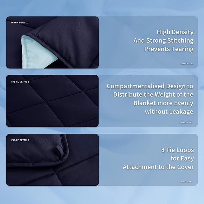 Topcee Weighted Blanket for Adults (20 lbs, 60" x 80") Queen Size Soft Cooling Heavy Blanket Sleeping, Apply to 190-210 lbs Body, Thick Breathable Blanket with Glass Bead, Easy Care