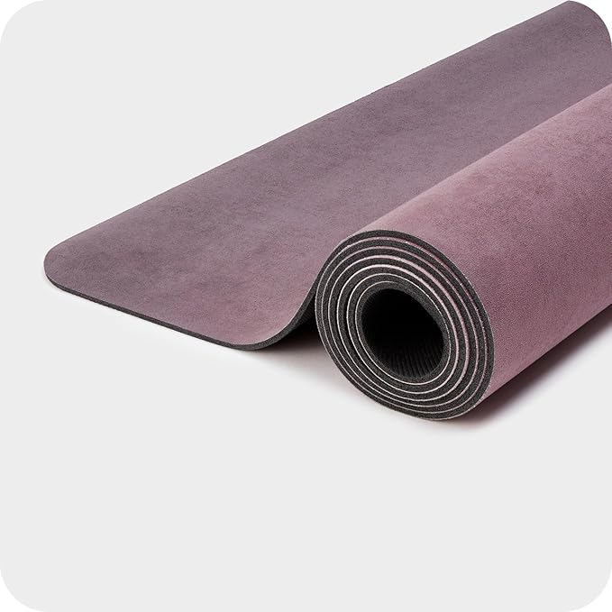4mm Cushioned Exercise Mat for Yoga & Pilates - Anti Slip, Polyurethane with Suede Top & Carrying Strap