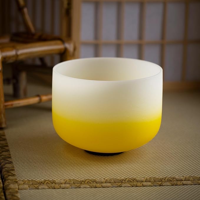 Hye-eun Crystal Singing Bowl Set 432hz,7-12 Inch Gradient Colored Quartz Singing Meditation Sound Bowls Set of 7pcs with Carrying Case for Yoga Sound Healing