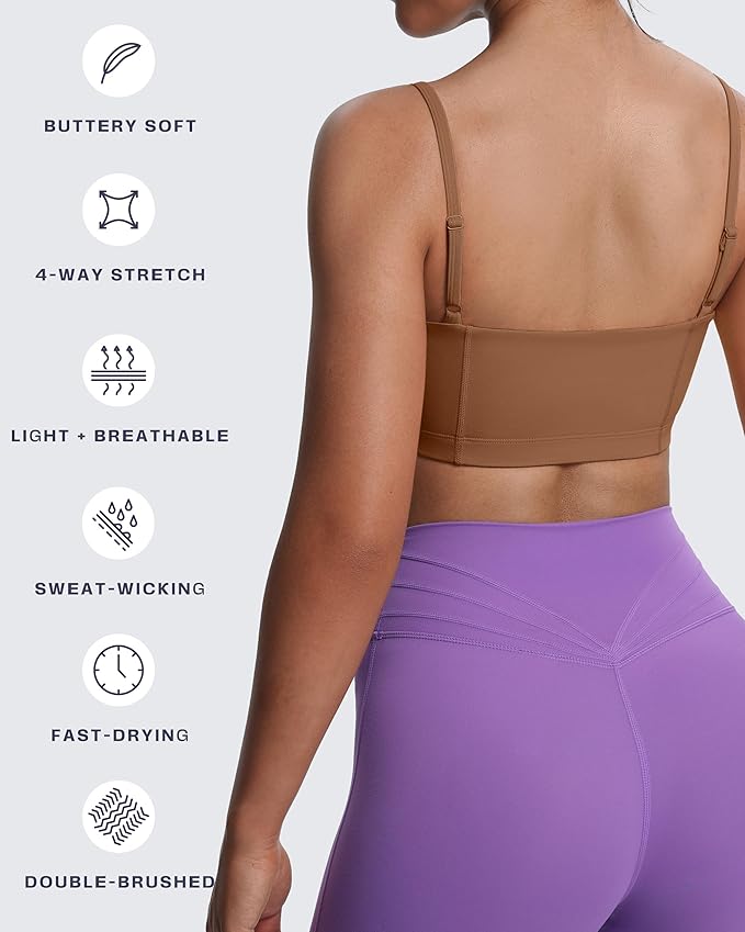 Aoxjox Women's Workout Bandeau Bras Training Fitness Running Yoga Crop Tank