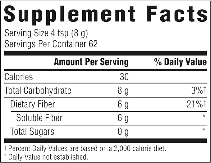 Benefiber Daily Prebiotic Fiber Supplement Powder for Digestive Health, Unflavored - 125 Servings (17.6 Ounces)