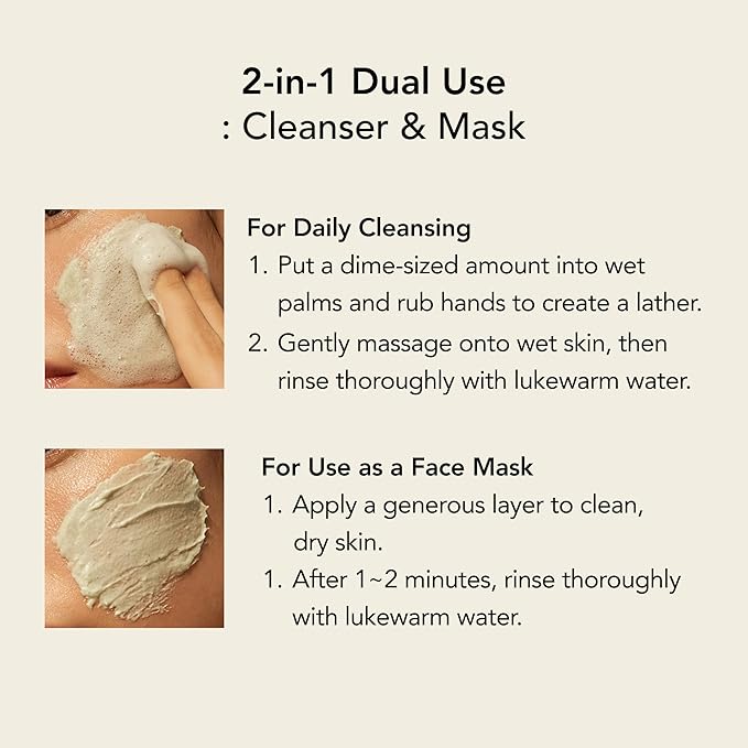 WHIPPED Cream Facial Cleanser Muhwabutter - Fig & Cacao Butter Face Wash - For Dry Sensitive Skin, Moisturizing & Skin Barrier Care, Niacinamide, Ceramides, Vegan Korean Skincare, 6.76 fl. oz