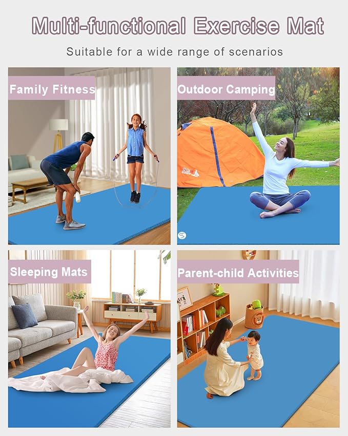 Large Yoga Mat 78"x 51" 20mm/15mm/10mm Thick Workout Mats for Home Gym, Extra Wide Workout for Women Men Gym Flooring Exercises