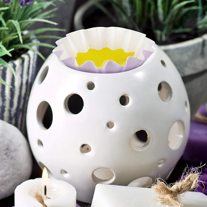 Boao Wax Melt Liners Reusable Wax Warmer Containers Leakproof Cups for Scented Candle, Paper Holders for Electric Pluggable Melter and Burner(Purple,25 Pieces)