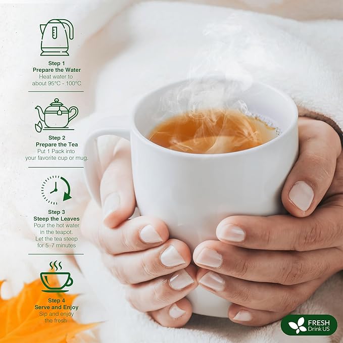 FreshDrinkUS, Premium Wormwood Tea - 75 Tea Bags - Handcrafted Herbal Blend, Caffeine-Free β Smooth Taste & Naturally Refreshing.