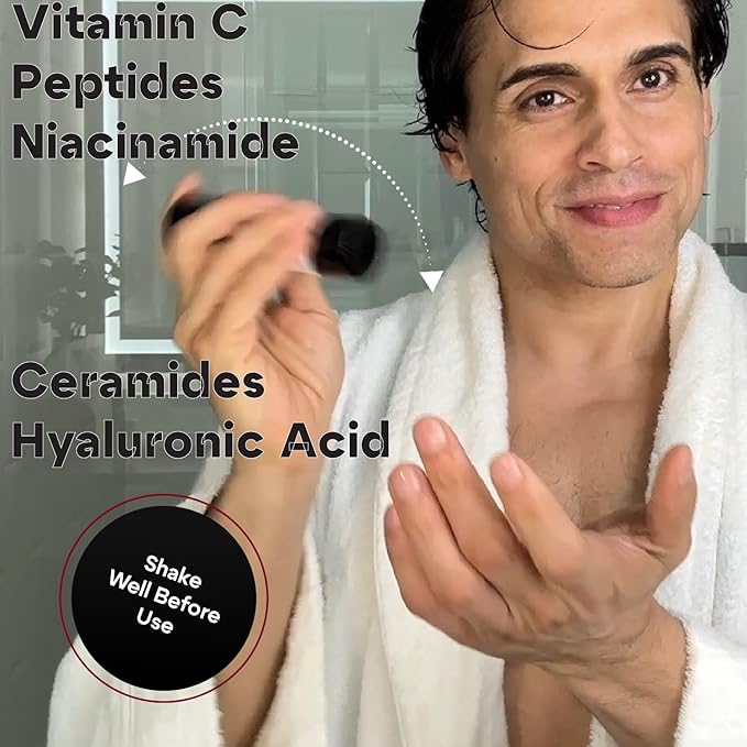 Titan MAX Anti-Aging Face Serum for Men – Ultra Potency Mens Face Moisturizer – Men, Dark Spots, Wrinkles, Fine Lines – Vitamin C & E, 10% Niacinamide, Hyaluronic Acid – Unscented