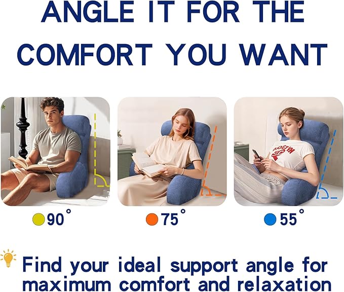 Back Pillow for Bed Sitting Up, Reading Pillow, Extra Large Arm Pillows for Adults for Back Support,Bed Pillow for Sitting up for Watching TV/Gaming/Relaxing