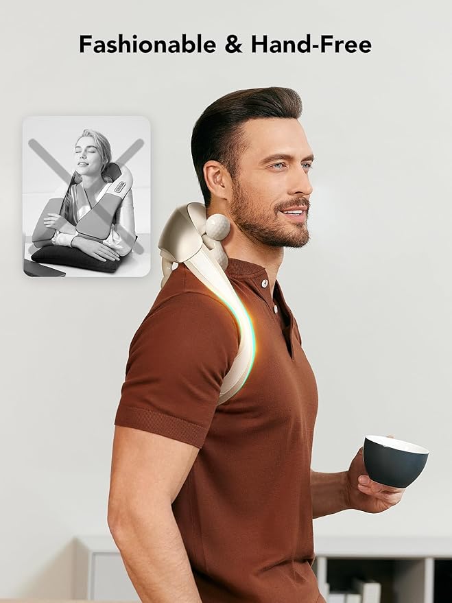 SKG Neck Massager for Pain Relief Deep Tissue 6D Kneading Cordless Shiatsu Neck and Shoulder Massager with Heat Electric Massage Gift Idea H7 Ultra