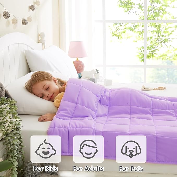 L'AGRATY Weighted Blanket - 36"x48" 5lbs Microfiber Material with Glass Beads Small Blanket for All-Season Summer Fall Winter Soft Thick