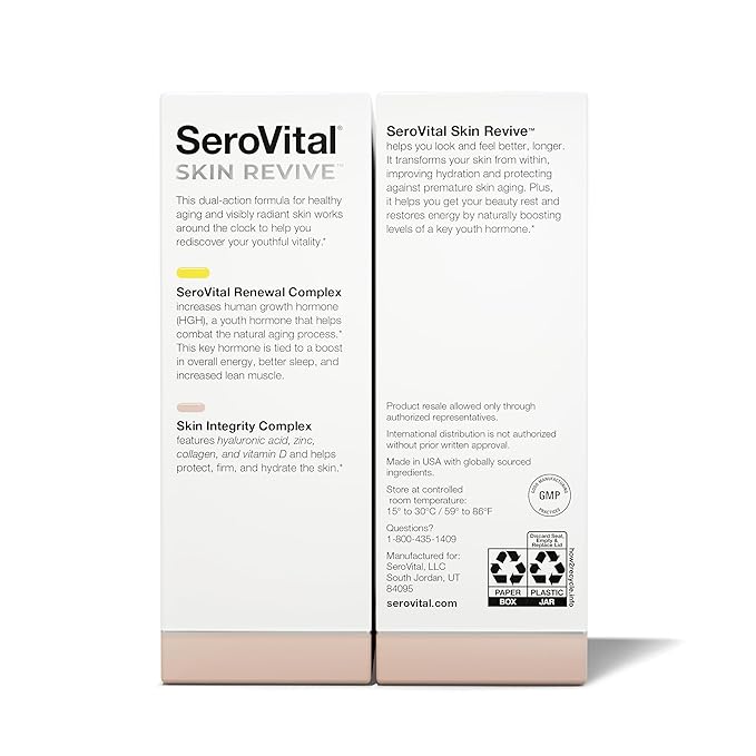 Serovital Skin Revive – Anti-Aging Supplement for Women – Revives Skin, reduces fine lines & wrinkles, boosts hyaluronic acid production* – 30-Day Supply