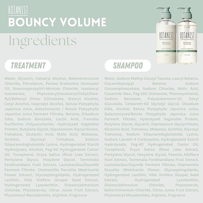 BOTANIST Hair Thickening Shampoo and Conditioner, Curly Hair Shampoo and Conditioner Set for Women & Men with Keratin, Collagen, Honey& Jojoba, Volumizing Shampoo from Japan 31.7 Fl Oz BOUNCY VOLUME