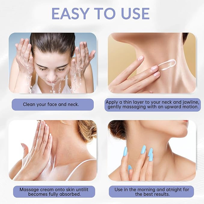 Neck Firming Cream, Tighten and Lift Neck Cream, Anti-Aging Neck Creams for Tightening Sagging Skin and Hydrating, Help Reduce Fine Lines & Wrinkles - 1.7 oz