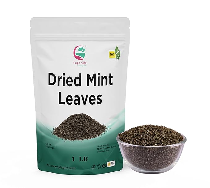 Dried Mint Leaves 1 LB | Peppermint Leaves For Tea & Savoury | Non-GMO, Ethically Sourced, Cut & Sifted | Bulk Tea Loose Leaf - Yogiโs Giftยฎ