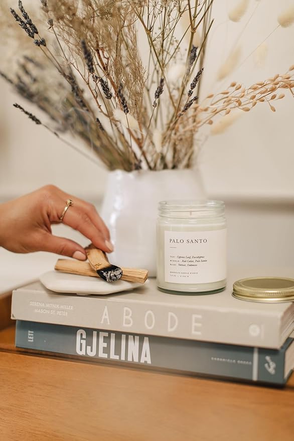 Brooklyn Candle Studio Palo Santo Classic 2 Wick Candle - Luxury Scented Candle, Vegan Soy Wax, Hand Poured in The USA, 70 Hour Slow Burn Time - 13oz