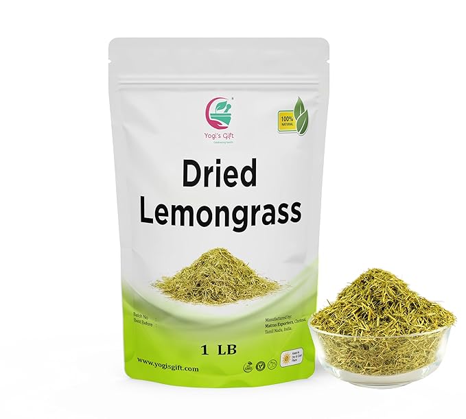 Dried Lemongrass 1 LB | Cut and Sifted Loose Leaf | Aroma Rich Lemon Grass | by Yogi's Gift ยฎ