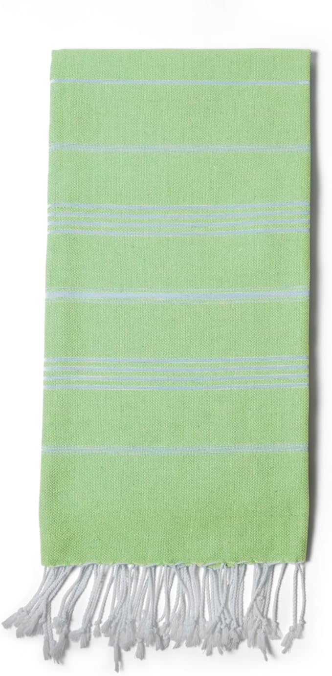Turkish Beach Towel 100% Organic Cotton Extra Large Oversized (39 x 71 Inches) Quick Dry Sand Free Light Weight Prewashed for Bath Beach Gym Yoga Travel Towel Blanket (Pistachio Green)